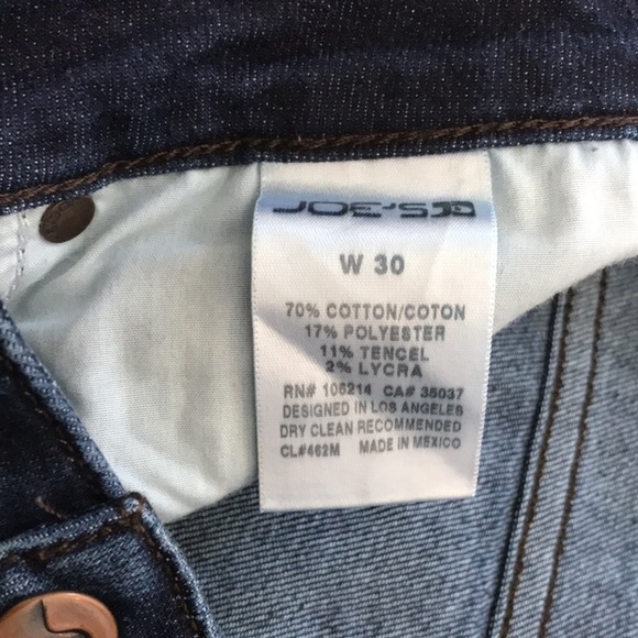JOE’S JEANS Dark Blue Cotton Blend Jeans Size 30 - Picture 7 of 9